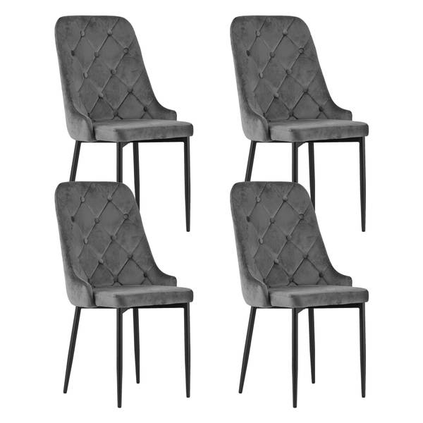 Esszimmerstuhl Celeste (4er Set) Grau - Metall - 56 x 93 x 48 cm