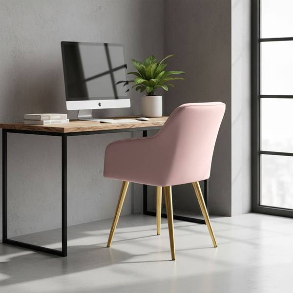 Esszimmerstuhl FLORENCE 6er-Set Gold - Hellrosa