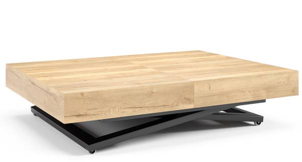 Couchtisch höhenverstellbar Elano Braun - Eiche - 80 x 80 x 200 cm