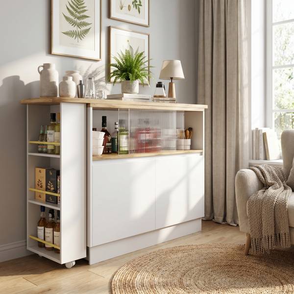 Barschrank VERTEXVEXX Weiß - Holzwerkstoff - 100 x 45 x 90 cm