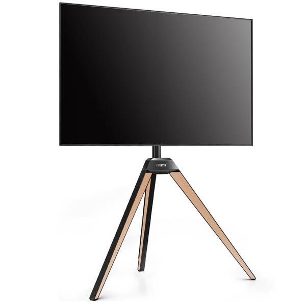 TV Ständer im Staffelei Design Braun - Metall - Massivholz - 52 x 134 x 94 cm