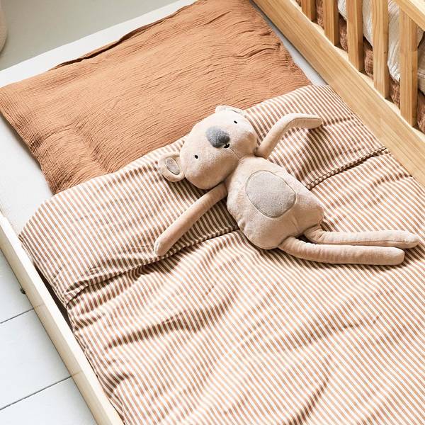 Bettwäsche Set STRIPED 2 tlg Beige - 120 x 150 cm