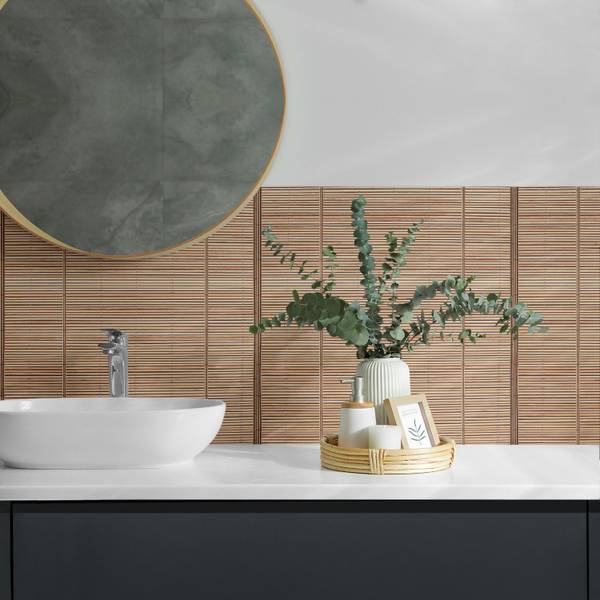 Fliesen Holz Quer-Maserung 4er Set 50 x 50 cm