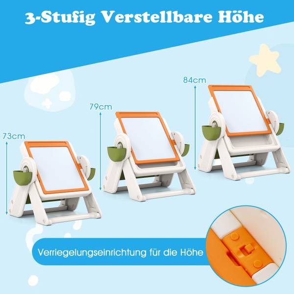 Kunststaffelei-Set TK32521 2-tlg. Orange - Kunststoff - 67 x 58 x 82 cm