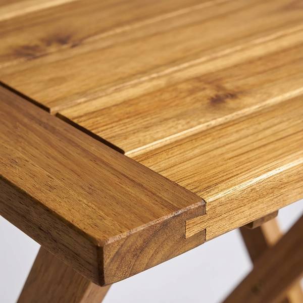 Quadratischer Klapptisch aus Akazienholz Braun - Akazie - 46 x 46 x 46 cm
