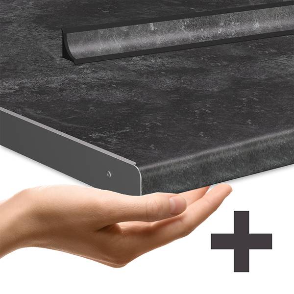 Eckküche R-Line 54114 12er Set Braun - Grau - Chrom - 287 x 207 x 60 cm