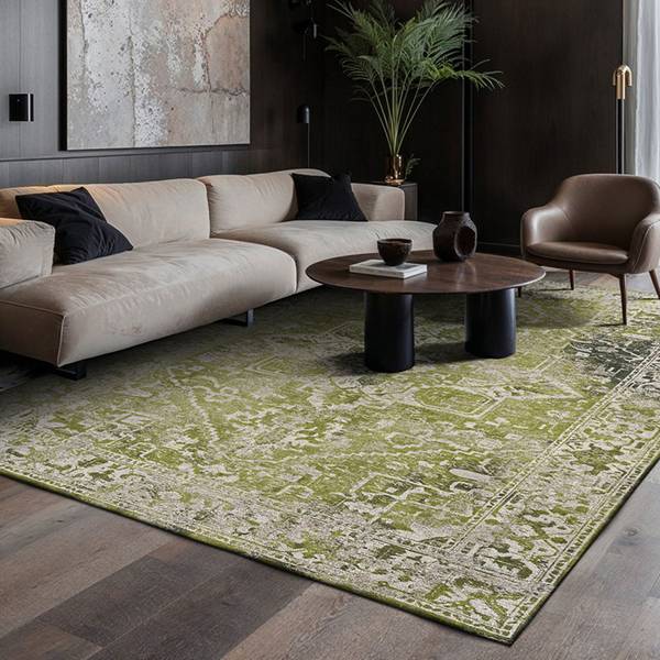 Teppich Tabriz, Drinnen/Draußen waschbar Grün - 140 x 200 cm