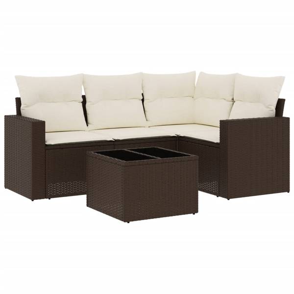 Salon de jardin 3034312-1 (lot de 5) Marron - Crème