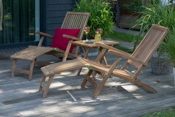 Deckchair Yacht Braun - Teakholz - 170 x 93 x 60 cm