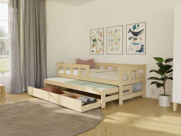Bett 3in1 FENCE 6 Holz - Lackiert