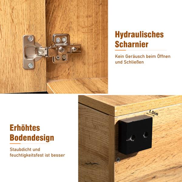 Sideboard Hernon Braun - Holzwerkstoff - 40 x 80 x 208 cm