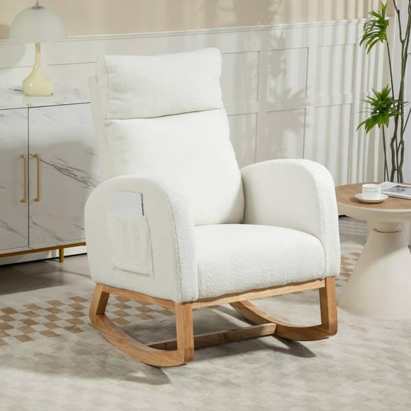 Schaukelstuhl 83B-112V00CW Weiß - Textil - 96 x 107 x 70 cm