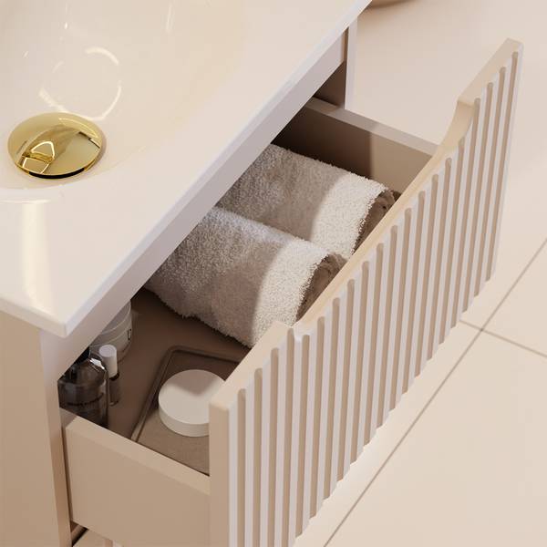 Badmöbel-Set NEWPORT-56-51 3er-Set Beige - Holzwerkstoff - 120 x 200 x 40 cm