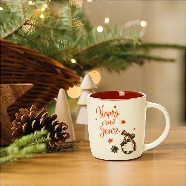 Becher Weihnachtsbecher Weiß - Keramik - 9 x 10 x 9 cm