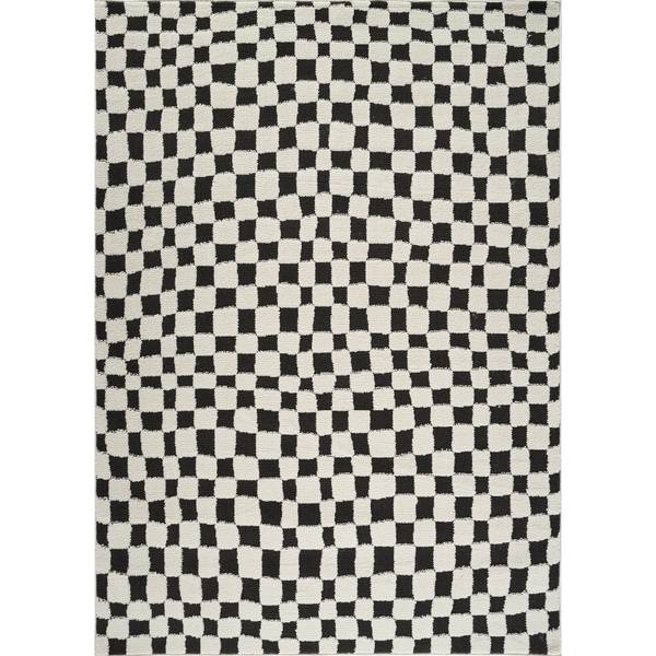 Laagpolig Vloerkleed GIJON zwart - 160 x 213 cm