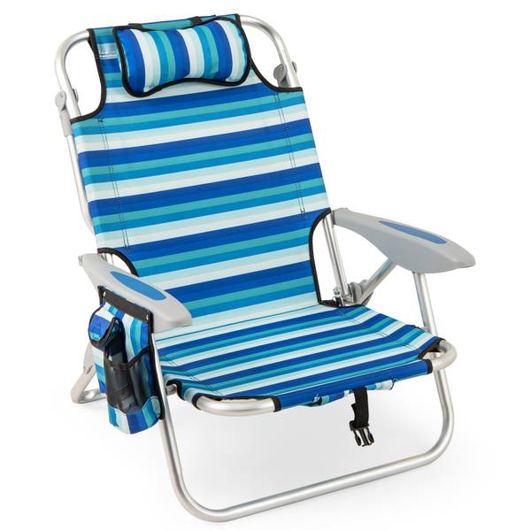 Strandstuhl ZB34857 Blau - Metall - 80 x 80 x 62 cm