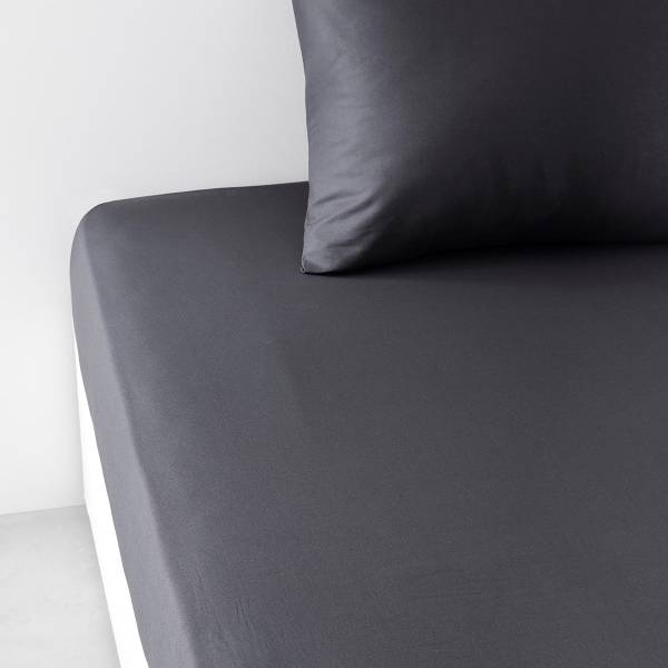 Uni-Spannbettlaken ESSENTIAL Grau - 90 x 200 cm