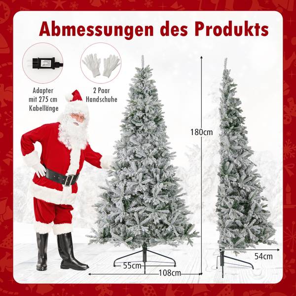 Halber Weihnachtsbaum OY47402PQ Grün - Kunststoff - 28 x 180 x 55 cm