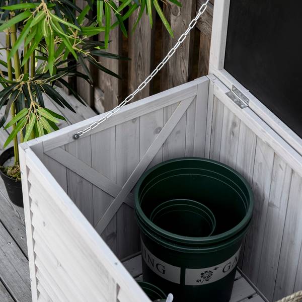 Armoire de jardin 84B-458GY Gris - Bois manufacturé - 56 x 60 x 127 cm