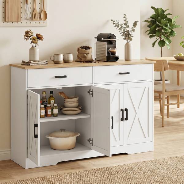 Sideboard 83A-534V90WT Weiß - Zink - 39 x 81 x 140 cm