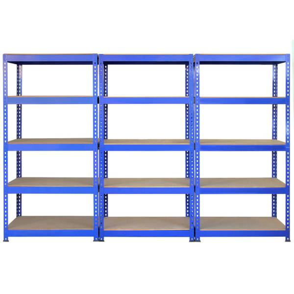 10 x Q-Rax Lagerregal Kellerregal Blau - Metall - 50 x 180 x 90 cm