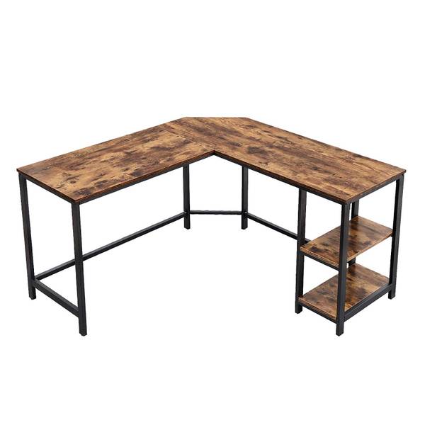Eckschreibtisch Schwarz - Holzwerkstoff - Metall - 138 x 75 x 138 cm