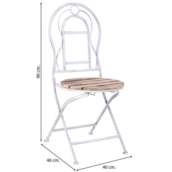 Stuhl Jardin mueble Grau - Massivholz - 40 x 90 x 46 cm