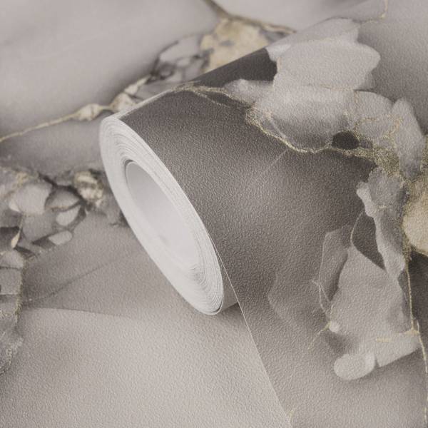 Vliestapete Golden Veil Gold - Grau