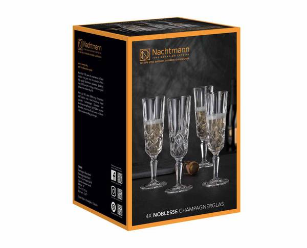 Champagnergläser Noblesse 4er Set Glas - 7 x 21 x 7 cm