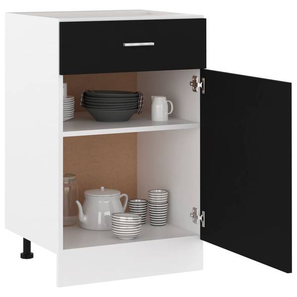 Unterschrank 3016496_deb9 Schwarz - Holzwerkstoff - 50 x 82 x 46 cm