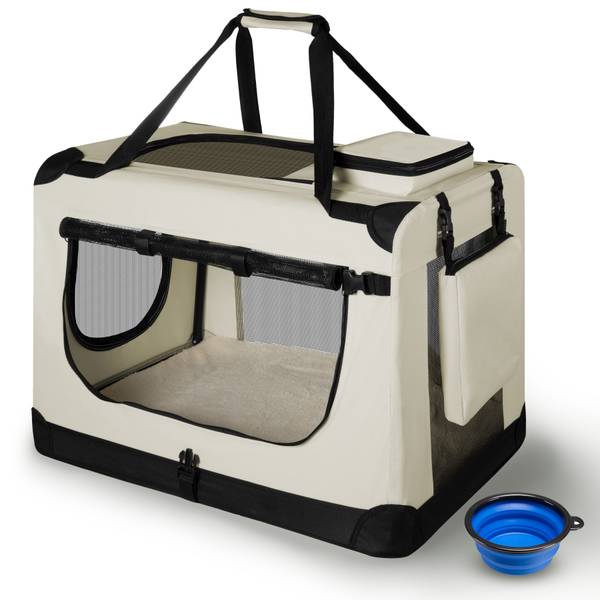 Hundetransportbox Lassie mit Trinknapf Beige - 50 x 52 x 70 cm