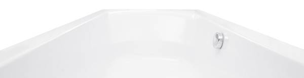 Badewanne Modern Curved 3-teilig Fuß Weiß - Kunststoff - 80 x 43 x 180 cm