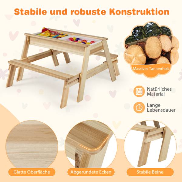 Kindersitzgruppe ZB34808 2-tlg. Braun - Holzwerkstoff - 78 x 56 x 90 cm