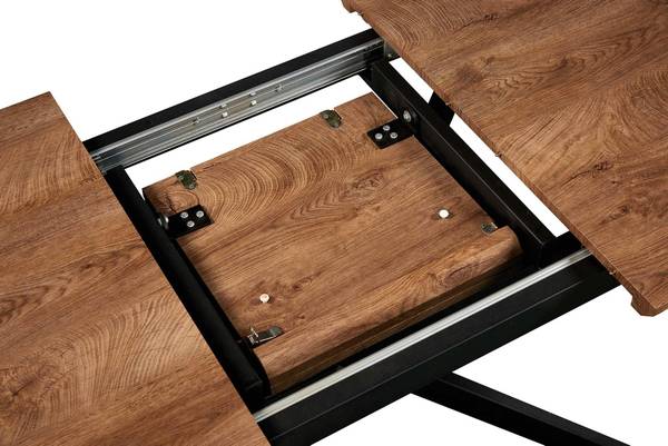 Ausziehtisch AKI Braun - Holzwerkstoff - Metall - 180 x 76 x 80 cm