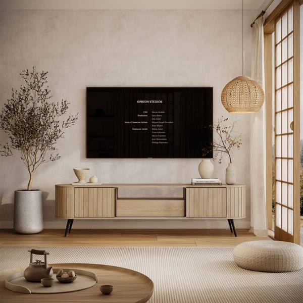 TV-Schrank WILLOW Schwarz - Braun - Holzwerkstoff - 196 x 51 x 40 cm