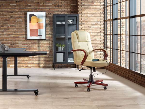 Fauteuil massant DIAMOND Beige - Noir - Marron - Cuir véritable - 66 x 118 x 67 cm