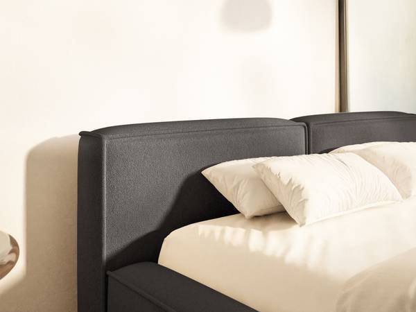 Polsterbett TILVES SLIM Graphit - Liegefläche Breite: 200 cm