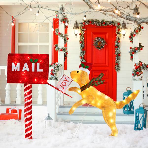 Weihnachtsbriefkasten OY46992PQDE Gelb - Metall - 21 x 108 x 168 cm