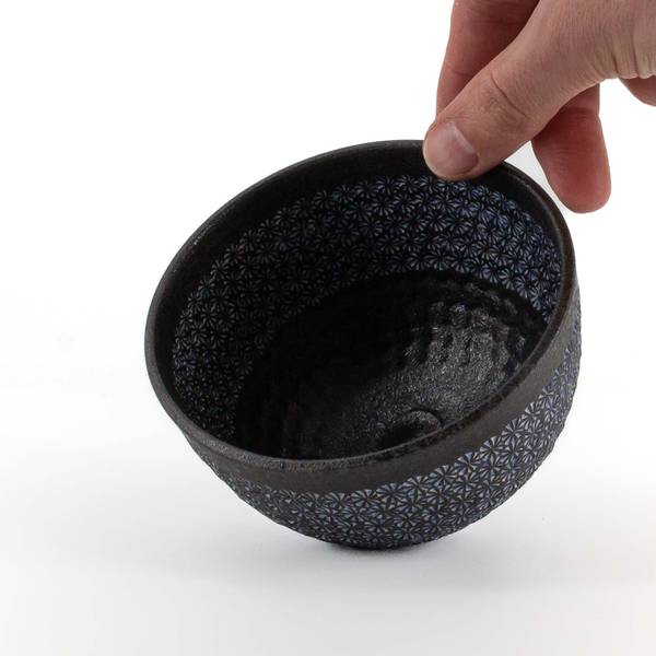 Matcha-Schale NANBAN MISHIMAZUME Chawan Schwarz - Keramik - 12 x 1 x 12 cm