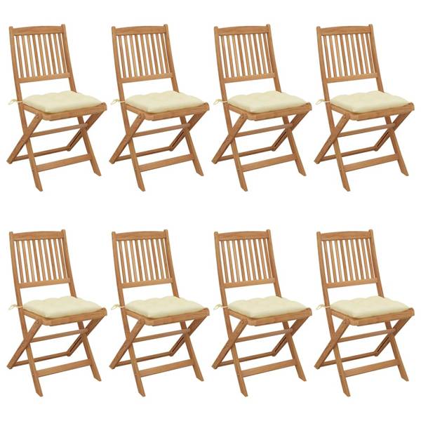 Tuinstoel 3012936-2 set van 8 crèmekleurig - Diepte: 48 cm