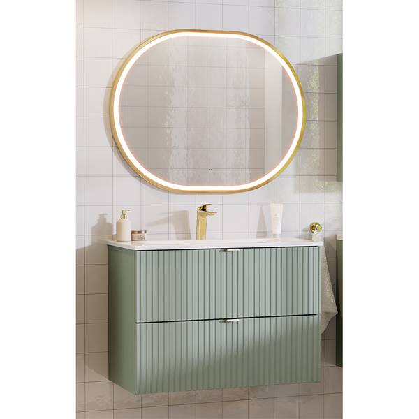 Badmöbel-Set NEWPORT-56-44 2er-Set Grün - Holzwerkstoff - 80 x 200 x 40 cm