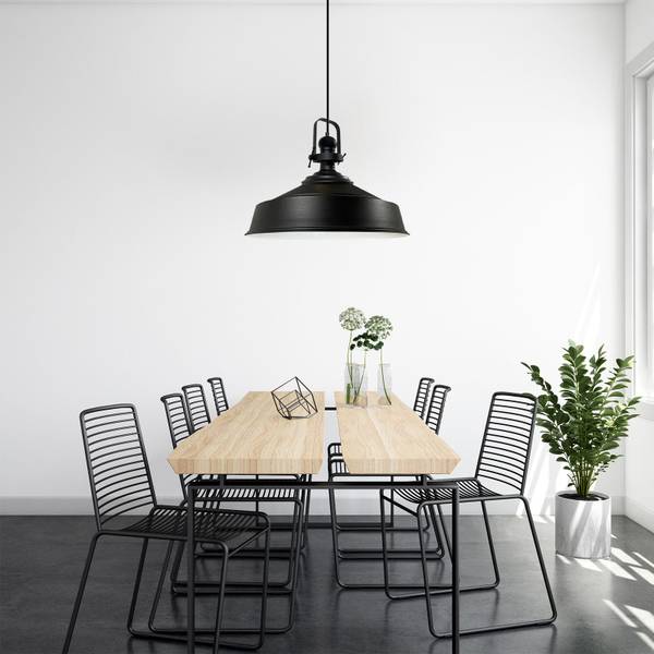 Pendelleuchte Belora Schwarz - Metall - 40 x 33 x 40 cm