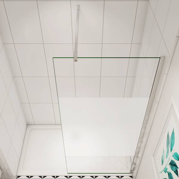 Milchglas Streifen Duschwand Walk-In Grau - Sicherheitsglas - 120 x 200 x 1 cm
