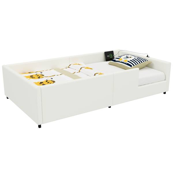Kinderbett K-1366 Weiß - Holzwerkstoff - 98 x 44 x 212 cm
