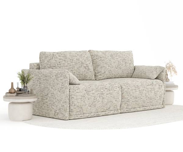 Schlafsofa mit Ecksofa Funktion Nappa Beige