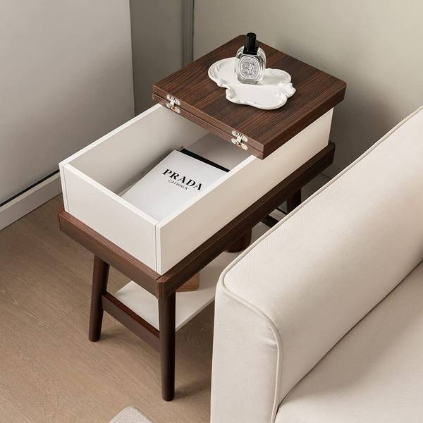 Beistelltisch mit klappbarer Tischplatte Braun - Holzwerkstoff - 30 x 60 x 60 cm