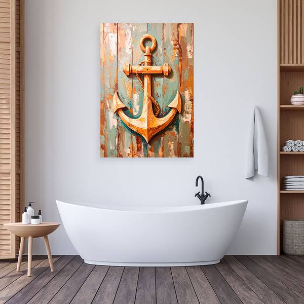 Canvas schilderij Anker 70 x 100 cm