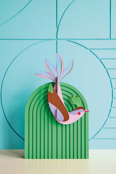 Wandobjekt Eleganz mit Kamm Naturfaser - Papier - 21 x 5 x 27 cm