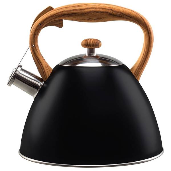 Wasserkessel mit Pfeife 3 l Schwarz - Edelstahl - 22 x 23 x 24 cm