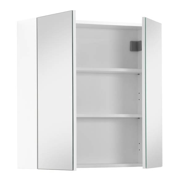 Bad-Spiegelschrank Badezimmerschrank Weiß - Holzwerkstoff - 70 x 71 x 23 cm